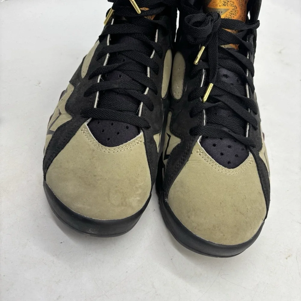 Air Jordan 7 Retro Black Olive Shoes Mens 9.5 Causal Lace Up Suede y2k
